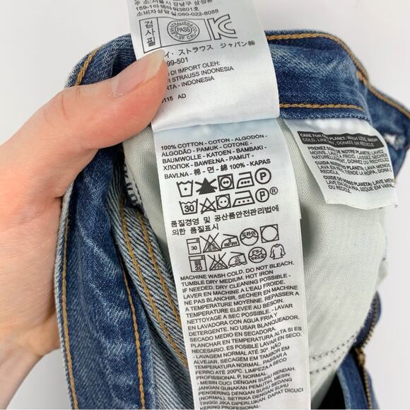 LEVI'S Blue Denim Mini Skirt Medium Wash 27 - Picture 6 of 9